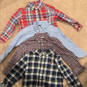4 - Ralph Lauren Kids Button Down Shirts - Red, Blue, Green